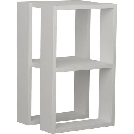 Dmora - Mesa de noche Dmazzant, Cómoda baja, Mesilla de noche, Estante de la cama, 30x30h55 cm, Blanco