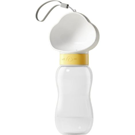 Bouteille d'eau pour animaux - Gourde de voyage pour animaux - Idéale pour les promenades avec votre chien - Conception anti-fuite - 600 m - Jaune (1/5)