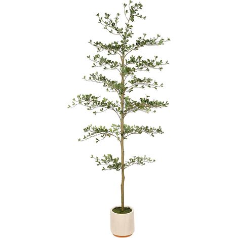 Olivier 210 cm,Olivier Artificiel,Arbre Artificielle, Plantes Réaliste, Nécessite peu d'entretien, en Pot, Branches Flexibles, Décoration pour la maison/salon/chambre/bureau/jardin (1/5)