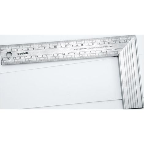 SQUADRA CARPENTIERE ALLUMINIO/INOX - 300X130MM