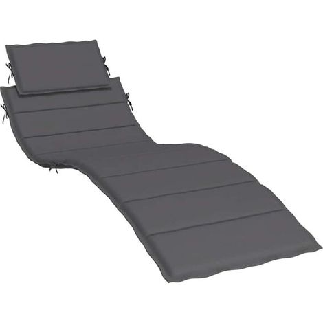 Coussin de fauteuil inclinable gris anthracite, mesurant 186 x 58 x 4 cm, en tissu Oxford. (1/5)