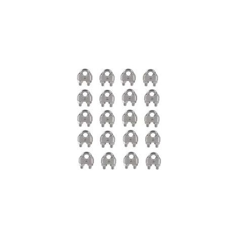 M3 Serre-câbles Etrier U Boulon Clip de Câble 304 Acier inoxydable Selle de pince de Câble Câble métallique Clips pour etendoir linge exterieur20PCS