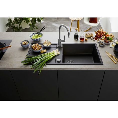 Evier Blanco Metra XL 6S Silgranit - NOIR - Vidage : Automatique (1/5)