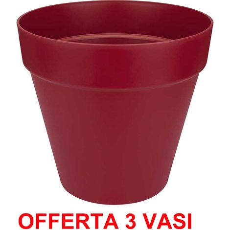 OFFERTA 3 VASO LOFT URBAN ROUND 30 CRANBERRY RED ELHO