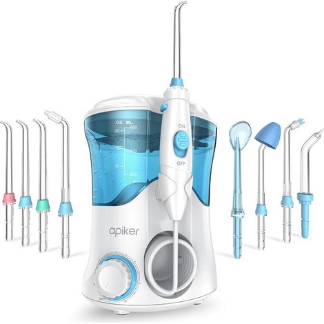 Jet Dentaire Hydropulseur 10 Pression – Hydropulseur Dentaire Puissant 8 Düsen – Water Flosser 600ml IPX7 – Detartreur Dentaire und Irrigateur Dentaire Électrique für Familien, Blanc (1/5)