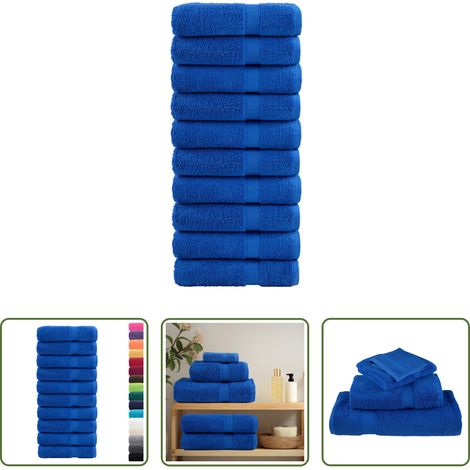 Badetuch - Premium Duschtücher SOLUND 10 Stk. Blau 70x140 cm 600 g/m² (1/5)