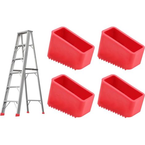 Pour pieds d'échelle universels 50 x 20 mm,4 Pièces Couvre Pieds d'Échelle en Caoutchouc, Antidérapant pour Sécurité Optimale, Protection Robuste pour Échelles Télescopiques et Escaliers (1/5)