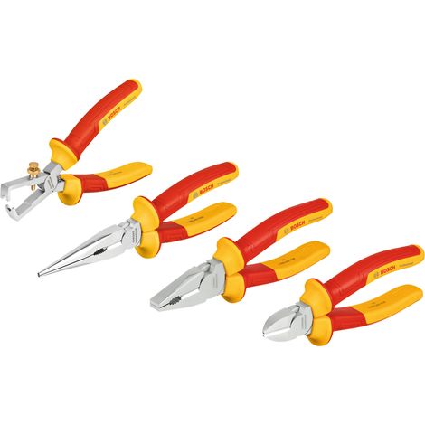 BOSCH 1600A02NG1 Set de alicates aislados VDE (4 uds.)