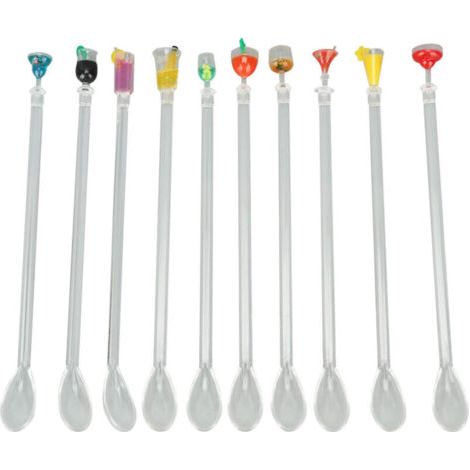 BUNTHAUS Lot de 10 cuillères mélangeuses en acrylique – Longueur 28 cm – Pour cocktails, café et boissons