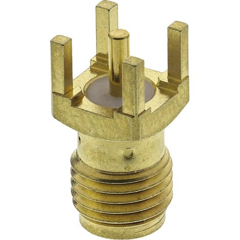 Connecteur coaxial RS PRO Femelle Droit, raccordement A souder 50O Montage sur CI ( Prix pour 1 ) (1/2)