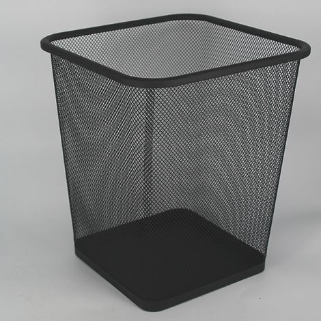 Poubelle Bureau- Corbeille Papier en Treillis Métal Maille, Corbeilles pour Bureau, Chambre, Poubelle Metal - Noir (1/5)