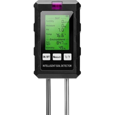 6 in 1 Soil Meter, PH/Temperature/Humidity/Light, Soil Tester with Dual Probe Technology, PH Meter, for Potting Soil, Garden, Farm, Lawn, Vegetable Garden (1/4)