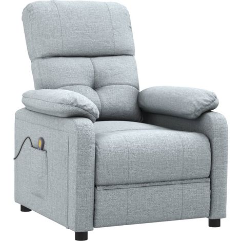 Relaxsessel Massagesessel Ruhesessel TV Sessel Hellgrau Stoff DE38519 (1/5)