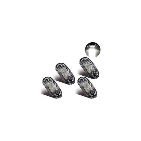 Seitenmarkierungsleuchten, LED-Umrissleuchten für 12 V, 24 V, Universal, Anhänger, LKW, LKW, Wohnwagen, Bus (4 Stück, weiß) (1/5)
