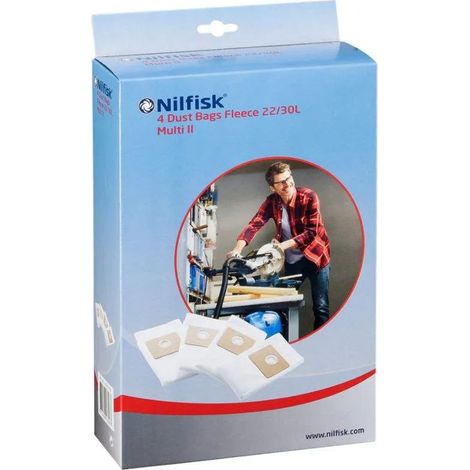 Scatola di 4 sacchetti per aspiratori NILFISK serie Multi II 22L, Multi II 30L (1/2)