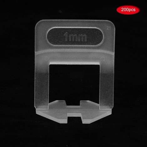 200 clips de nivellement et cales d'espacement de 1 mm, système de nivellement de carrelage, aide à la pose de carrelage (1/5)