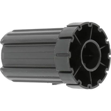 Embout de tube de volet roulant octogonal en PVC noir Fenêtre Sortie Baie vitrée Store, pour poulie et tube Ø 62 mm rainuré sortie pour roulement Ø 28 mm (1/2)