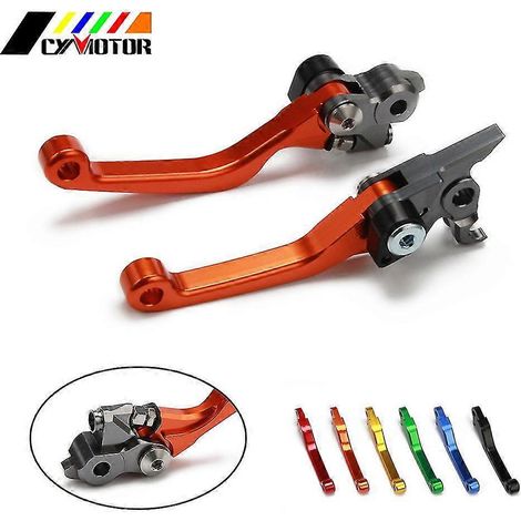 Leviers de frein et d'embrayage pivotants CNC pour motos KTM EXC, SX, XC, XCW, SXF, SXR 125, 144, 150, 200, 450, SX125, SX144 (2009-2013) - Orange (1/5)