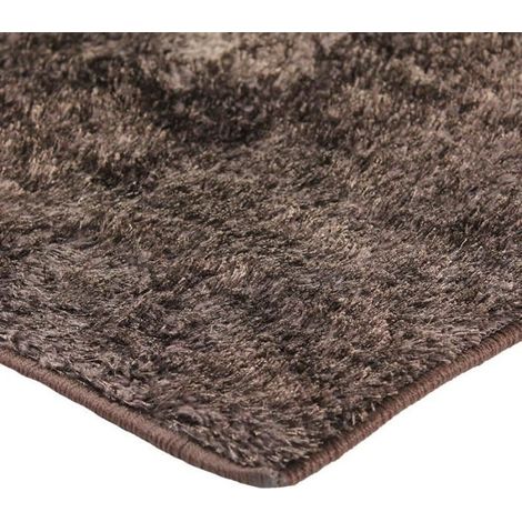 Tapis shaggy extra-doux marron 120x170 – Effet brillant – Polyester moderne pour intérieur cocooning – Thedecofactory (1/4)
