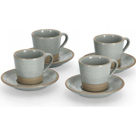 Zeller Set di 8 tazze da espresso grigie 60 ml