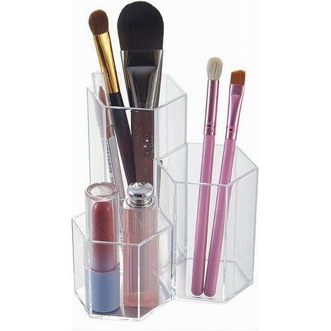 Cleafe - Organizer Trasparente Crilex Per Gioielli Trucchi Cosmetici Makeup 12x11cm 59062 - (1/2)