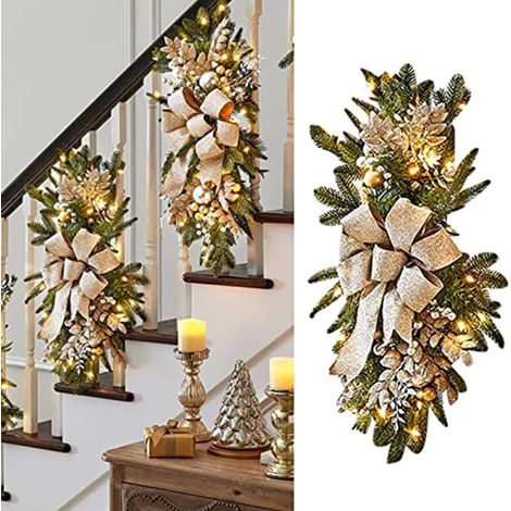 Guirlande De Noël Sans Fil - Guirlande En Forme De Larme 50 Cm - Pour Escalier Mur Ou Porte - 1 Pièce (1/5)