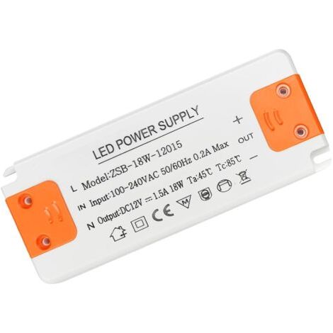 QORVA-Transformateur 220V 12V - 230V Transformateur Led Driver, 18W 1.5A Alimentation Transfo 12V,  Sans Bruit, Pour Lampes HalogèNes G4 Mr16 Gu5.3
