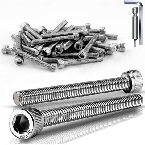 12 Pièces Vis Inox M5x55 mm Vis Tête Cylindrique DIN912 / ISO 4762 Boulon Inox Six Pans Creux pour Réparation Mécanique de Meubles (1/5)
