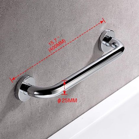Griff aus Edelstahl 304, 40 cm, Duschgriff für Badezimmer, Edelstahlgriff, silberfarben (1/3)