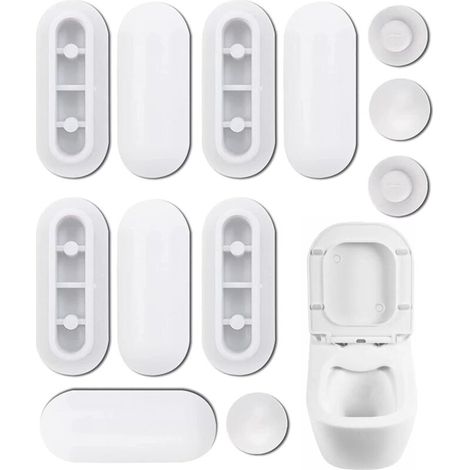 Bardusch 12 Pièces Amortisseur Universel WC, tampons pour abattant de WC,Tampon Universel pour Siège de Toilette Kit D'amortisseurs,Abattant WC Tampon de Remplacement de Toilette Pour la maison,le bur (1/5)