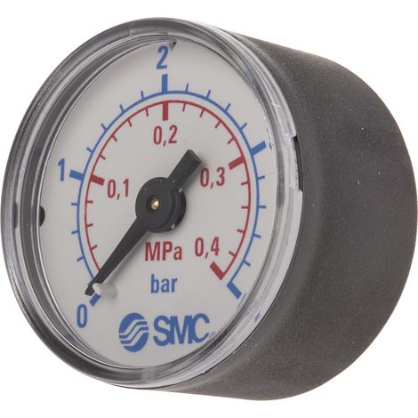 Manomètre SMC, 0MPa à 0.4MPa, raccord G 1/8, Ø cadran 40mm ( Prix pour 1 )