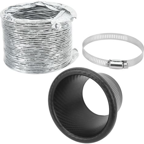 Kit d'entonnoir d'admission d'air turbo universel en caoutchouc motif carbone pour la plupart des véhicules (1/5)