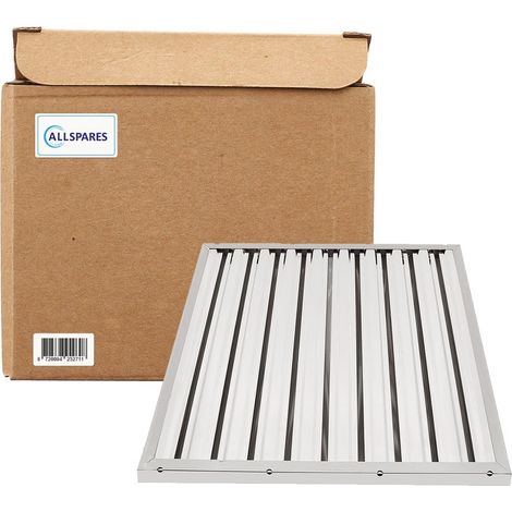 Filtro de láminas AllSpares sin asas apto para campanas extractoras de hostelería (Tipo A) 500x500x25mm (1/2)