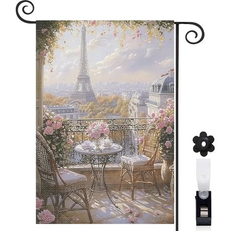 Drapeau de jardin vertical décoration saisonnière toile résistante double face 30 x 45 cm pour cour maison terrasse (1/5)