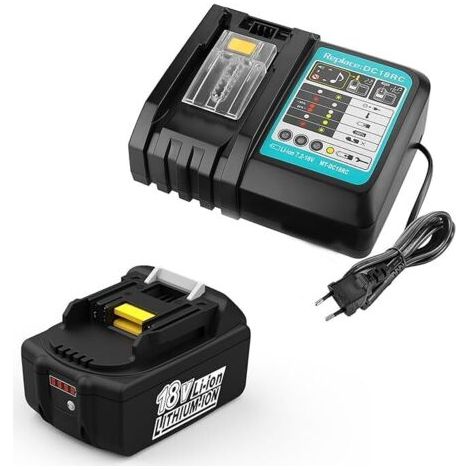 BL1840 18V 4,0Ah Batterie de Remplacement + 1.5A 7.2V18V Chargeur pour Makita BL1815 BL1830 BL1840 BL1850 LXT400 DC18RA DC18RC (1/5)