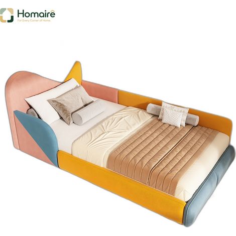Bettgestell, und Polyester 212.5 x 100 x 110 cm, blau aus Samt HOMAIRE (1/5)