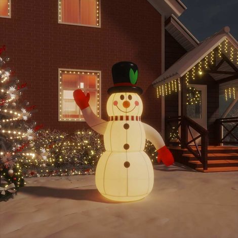 Bonhomme de Neige Gonflable de Noël LED Décoration Jardin Maison Multicolore 120 cm - PANGIVO (1/5)