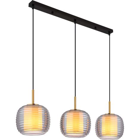 Hängelampe Esstischleuchte Pendellampe Wohnzimmerleuchte Rauchglas H 150 cm