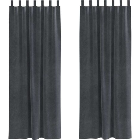 Rideaux occultants 2 pcs Gris clair 140 x 225 cm Velours (1/5)