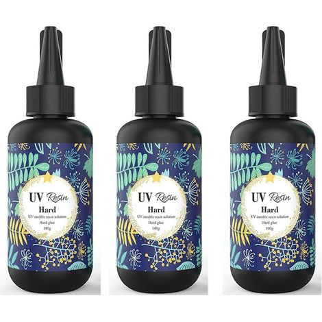 Résine UV 3X - 100 g de colle époxy transparente et dure à polymérisation ultraviolette pour la création de bijoux DIY (1/5)