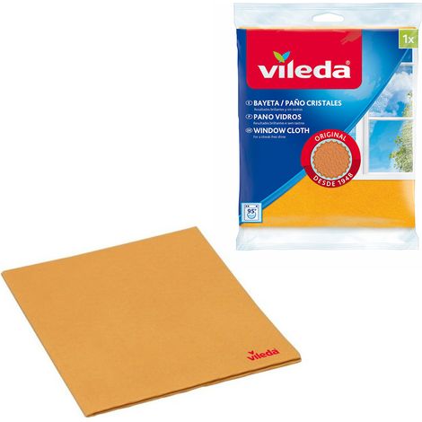 Vileda – Chiffon à vitres 30% microfibre – Nettoyage sans traces – Haute capacité d'absorption – Pour surfaces vitrées (1/2)