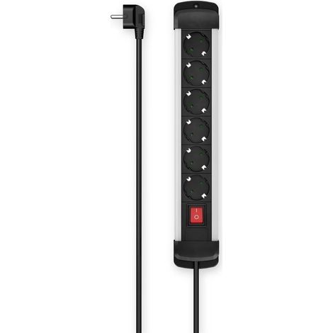 Hama 00223104 Multipresa con interruttore Nero / Argento Schuko 1 pz. (1/3)