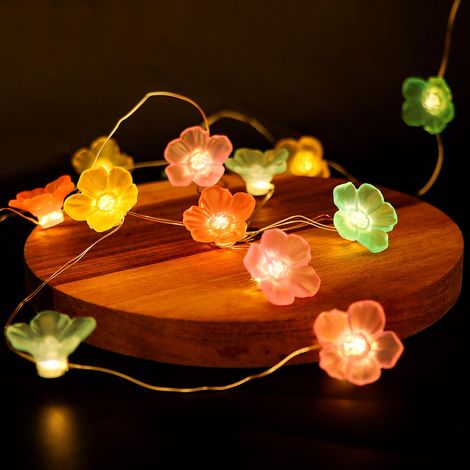 Guirlande lumineuse LED Fleurs, Guirlande lumineuse LED Fleurs de Cerisier, Guirlande lumineuse 2M 20 LEDS, Guirlande lumineuse pour la décoration du printemps pour festival, fête (1/5)