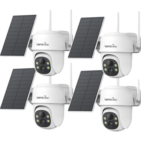Cámara de seguridad, resolución 2K, alimentada por energía solar, 4 unidades. (1/2)