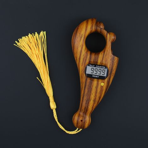 Gold Digital Finger Counter with Buddha Beads Electronic Display Finger Counter Hand Counting Counte