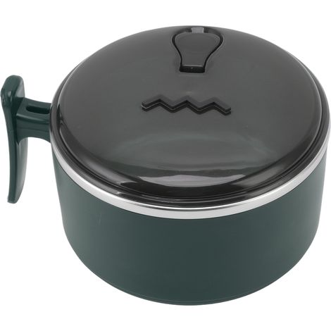 Nudelschüssel aus Edelstahl 304, isolierter Deckel, tragbare Lunchbox für Büroangestellte und Studenten, koreanisches Set mit Besteck, dunkelgrüne Schüssel (1/5)