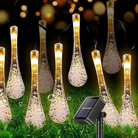 Guirlande Lumineuse Solaire - 30 Led, 6,5M Décorations Extérieures Pour Jardin - 8 Modes, Étanches Lampes Festons Pour Fêtes,Terrasse, Cours Et Arbre - Blanc chaud (1/5)