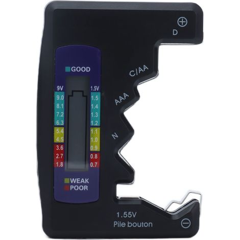 Ortviai Testeur de Piles Numérique LCD Noir Précis et Compact pour Piles AA, AAA, 9V – Affichage Clair et Batterie Intégrée (1/5)