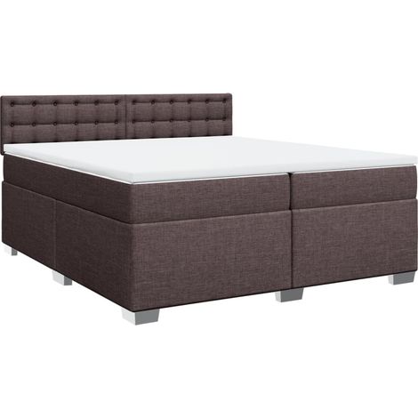 Maison Exclusive - Sommier à lattes de lit avec matelas Marron foncé 200x200 cm (1/5)