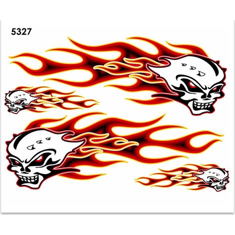 Adesivi Stickers Midi Teschi e Fiamme 35 x 25 cm (1/4)